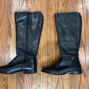 Black Knee-High Leather Boots